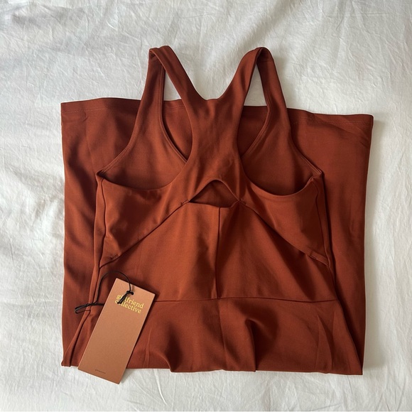 NWT Mahogany Lola V-Neck Dress | girlfriend collective - Picture 8 of 9